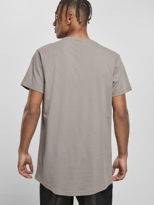 Мъжка дълга тениска в сивeещ цвят Urban Classics Shaped Long asphalt 