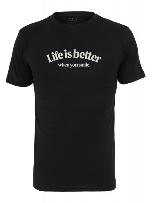 Мъжка тениска в черен цвят Mister Tee Life Is Better 
