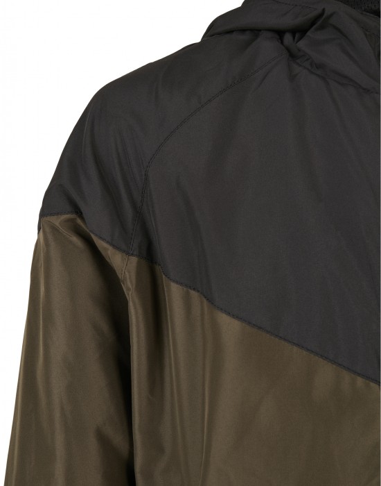 Детско спортно яке в масленозелен цвят Urban Classics 2-Tone Tech Windrunner, Деца - Lit.bg
