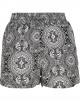 Дамски къси панталони на черно-бели фигури Urban Classics Ladies AOP Viscose Resort Shorts, Къси панталони - Lit.bg