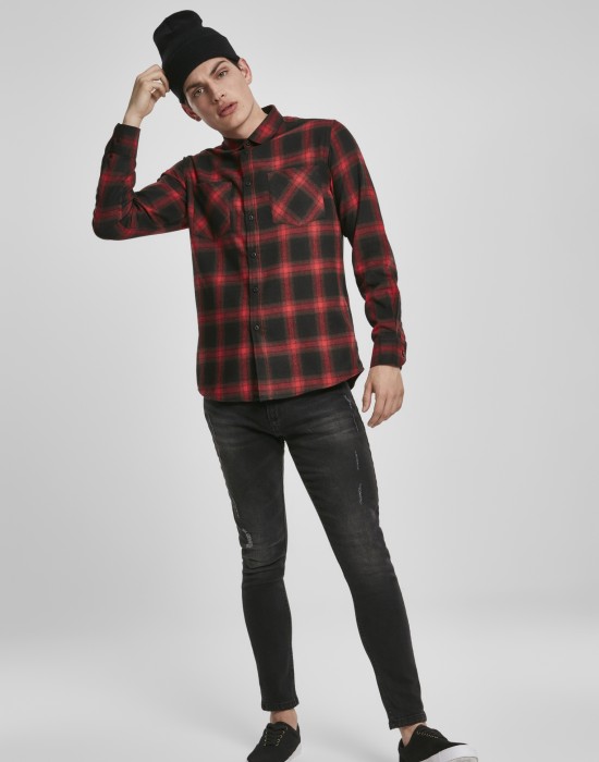 Мъжка карирана риза Urban Classics Checked Flanell, Ризи - Lit.bg