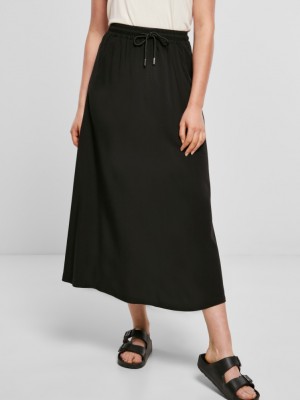 Дамска пола в черен цвят Urban Classics Viscose Midi 