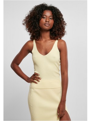 Дамски плетен потник в светложълт цвят Ladies Top 