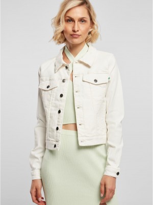 Дамско дънково яке в цвят екрю Ladies Denim Jacket