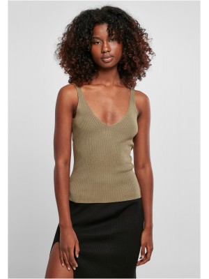 Дамски плетен потник в цвят каки Ladies Top 