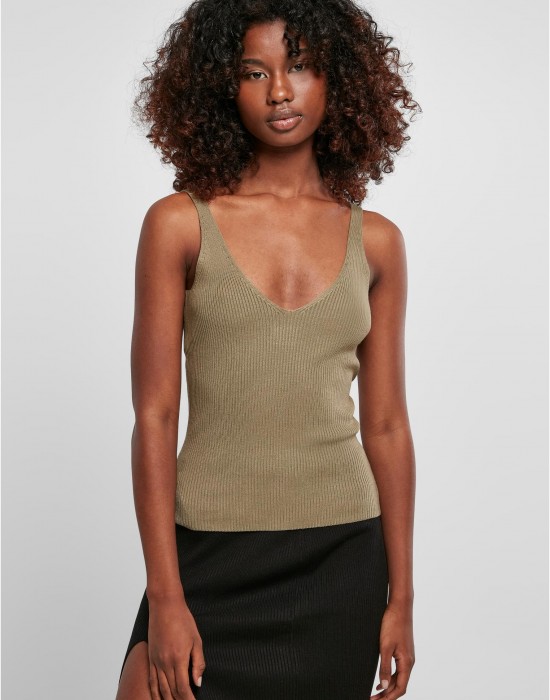 Дамски плетен потник в цвят каки Ladies Top, Топове - Lit.bg Дамски плетен потник в цвят каки Ladies Top, Топове - Lit.bg