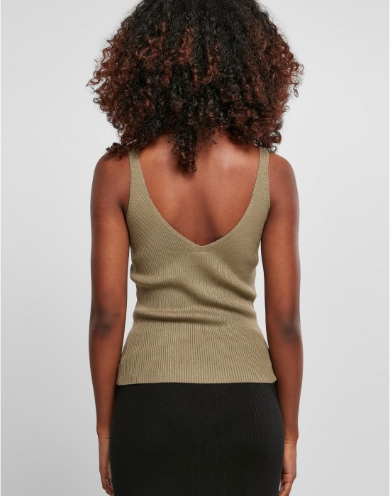 Дамски плетен потник в цвят каки Ladies Top, Топове - Lit.bg Дамски плетен потник в цвят каки Ladies Top, Топове - Lit.bg