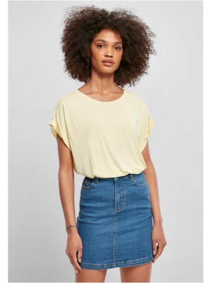 Дамски тениска с паднали ръкави в светложълт цвят Ladies Shoulder Tee 