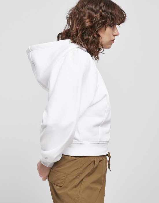 Дамски суичър в бял цвят Ladies Organic Gathering Batwing Hoody, Суичъри - Lit.bg