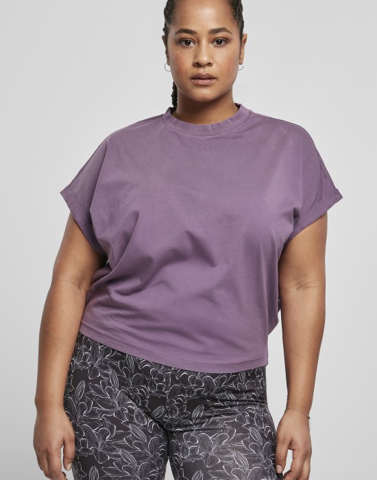 Дамска тениска в лилаво Ladies Short Pigment Dye Cut On Sleeve Tee, Тениски - Lit.bg Дамска тениска в лилаво Ladies Short Pigment Dye Cut On Sleeve Tee, Тениски - Lit.bg