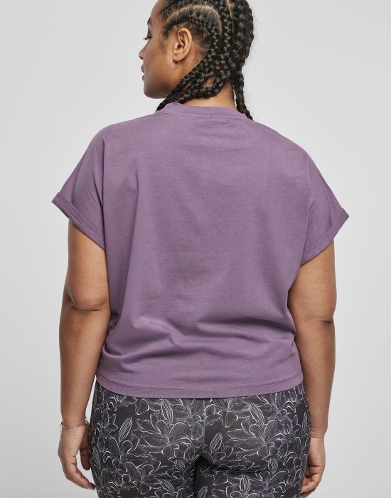 Дамска тениска в лилаво Ladies Short Pigment Dye Cut On Sleeve Tee, Тениски - Lit.bg Дамска тениска в лилаво Ladies Short Pigment Dye Cut On Sleeve Tee, Тениски - Lit.bg