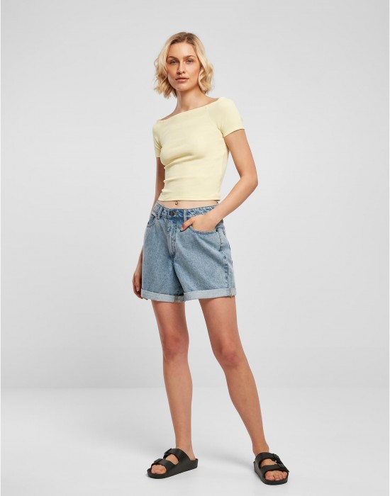 Дамски топ в светложълто Ladies Off Shoulder Rib Tee, Тениски - Lit.bg Дамски топ в светложълто Ladies Off Shoulder Rib Tee, Тениски - Lit.bg