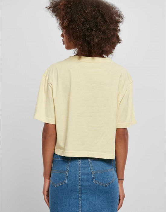 Дамска къса тениска в жълто Ladies Short Oversized Tee, Тениски - Lit.bg