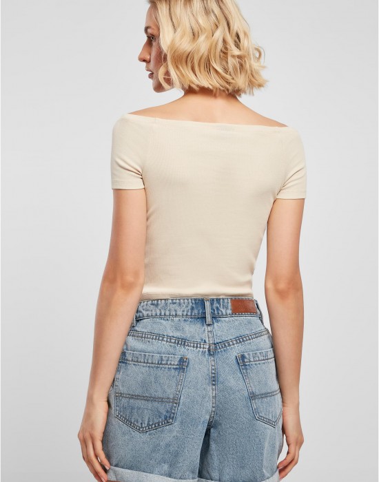 Дамски топ в цвят екрю Ladies Off Shoulder Rib Tee, Тениски - Lit.bg Дамски топ в цвят екрю Ladies Off Shoulder Rib Tee, Тениски - Lit.bg