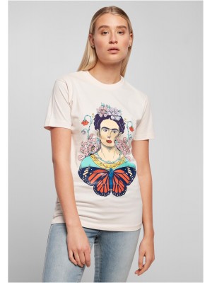 Дамска тениска Merchcode Frida Kahlo в цвят екрю