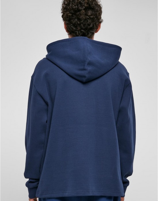 Мъжки широк суичър с качулка в син цвят Urban Classics Waffle Hoody, Суичъри - Lit.bg Мъжки широк суичър с качулка в син цвят Urban Classics Waffle Hoody, Суичъри - Lit.bg
