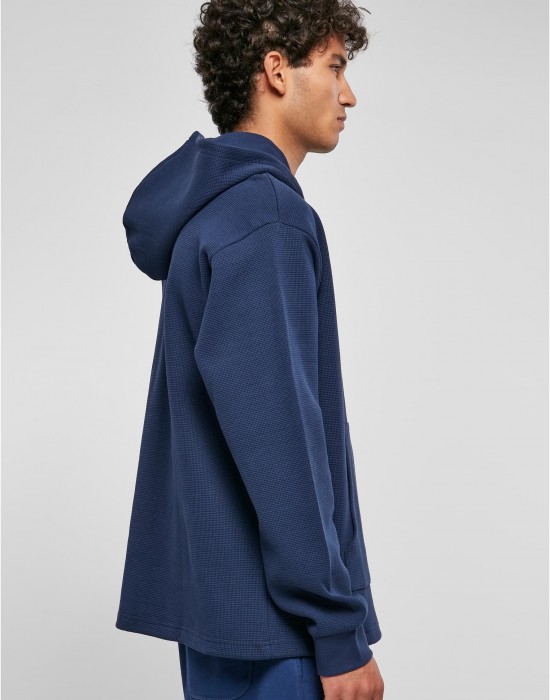 Мъжки широк суичър с качулка в син цвят Urban Classics Waffle Hoody, Суичъри - Lit.bg Мъжки широк суичър с качулка в син цвят Urban Classics Waffle Hoody, Суичъри - Lit.bg