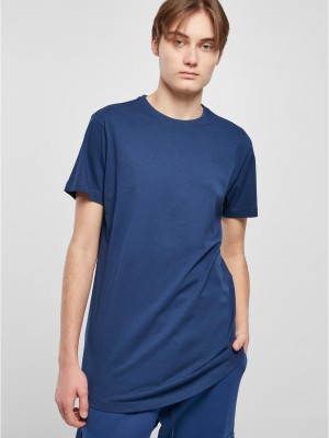 Мъжка дълга тениска в син цвят Urban Classics Shaped Long Tee