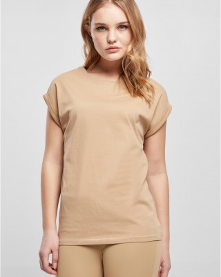 Дамска тениска в бежов цвят Urban Classics Ladies Shoulder Tee