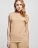 Дамска тениска в бежов цвят Urban Classics Ladies Shoulder Tee, Тениски - Lit.bg