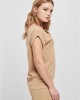 Дамска тениска в бежов цвят Urban Classics Ladies Shoulder Tee, Тениски - Lit.bg