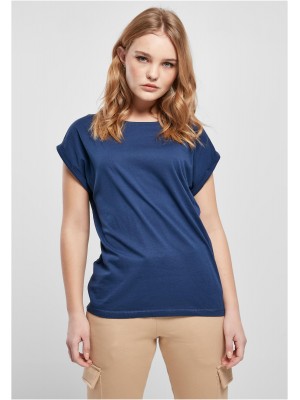Дамска тениска в син цвят Urban Classics Ladies Shoulder Tee 
