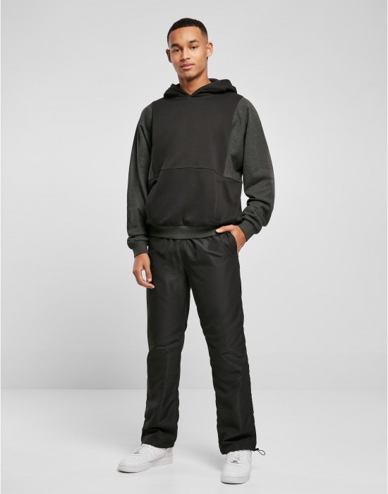 Мъжки суичър с качулка в черен цвят Urban Classics Hoody black/charcoal, Суичъри - Lit.bg