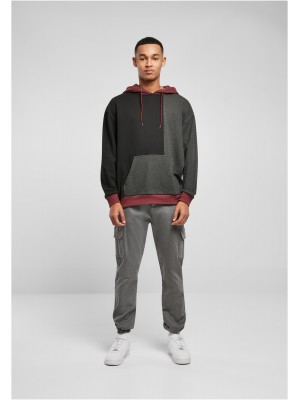 Мъжки суичър с качулка в цветен десен Urban Classics Color Hoody black/charcoal