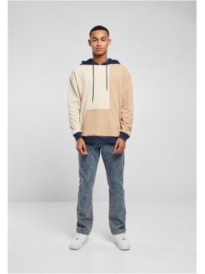 Мъжки суичър с качулка в цветен десен Urban Classics Color Hoody softseagrass/unionbeige