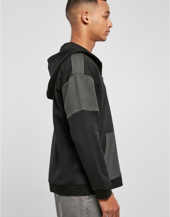 Мъжки суичър с цип в черен цвят Urban Classics Zip Hoody, Суичъри с цип - Lit.bg Мъжки суичър с цип в черен цвят Urban Classics Zip Hoody, Суичъри с цип - Lit.bg