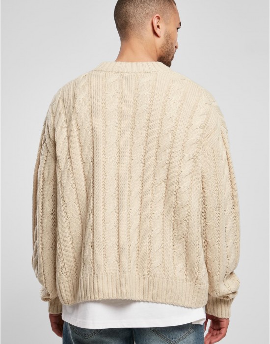 Мъжка плетена жилетка в бежов цвят Urban Classics Boxy Cardigan, Якета - Lit.bg Мъжка плетена жилетка в бежов цвят Urban Classics Boxy Cardigan, Якета - Lit.bg