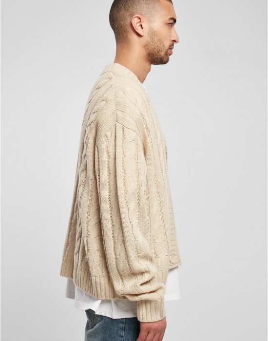 Мъжка плетена жилетка в бежов цвят Urban Classics Boxy Cardigan, Якета - Lit.bg Мъжка плетена жилетка в бежов цвят Urban Classics Boxy Cardigan, Якета - Lit.bg
