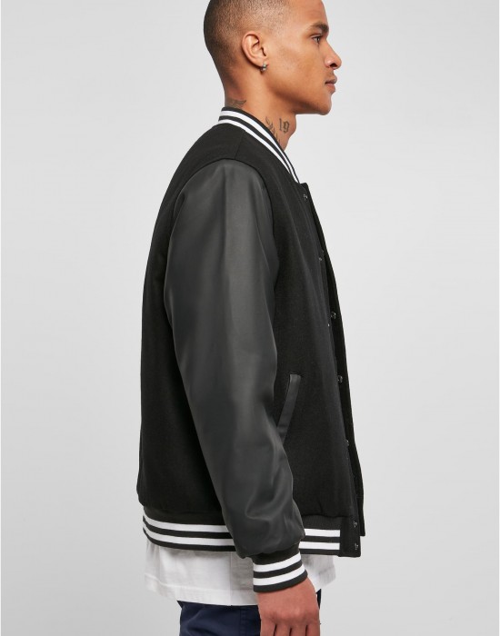 Мъжко колежанско яке в черен цвят Urban Classics College Jacket, Зимни якета - Lit.bg Мъжко колежанско яке в черен цвят Urban Classics College Jacket, Зимни якета - Lit.bg