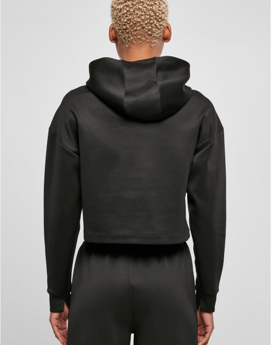 Дамски къс суичър с качулка в черен цвят Urban Classics Scuba Hoody, Суичъри - Lit.bg Дамски къс суичър с качулка в черен цвят Urban Classics Scuba Hoody, Суичъри - Lit.bg