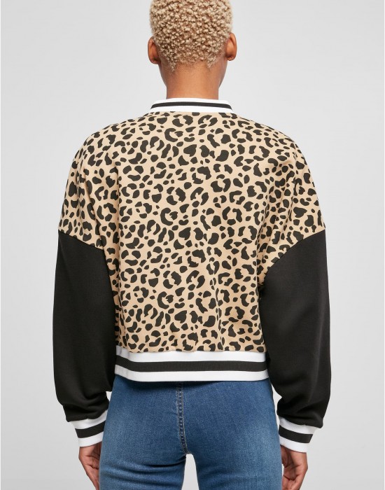 Дамско колежанско яке в цветен десен Urban Classics Ladies Jacket unionbeigeleo/black, Якета - Lit.bg Дамско колежанско яке в цветен десен Urban Classics Ladies Jacket unionbeigeleo/black, Якета - Lit.bg