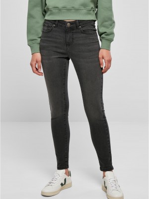 Дамски черни дънки Urban Classics Ladies Skinny Jeans