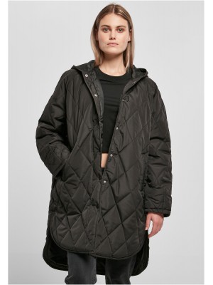 Дамско дълго яке с качулка в черен цвят Urban Classics Hooded Coat