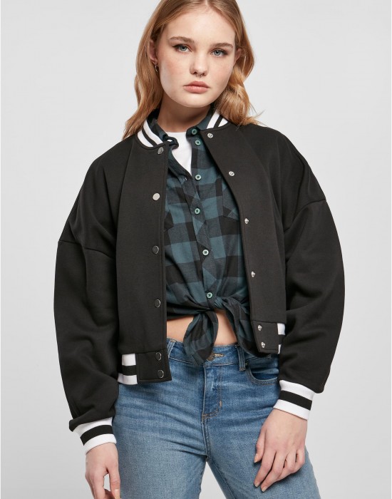 Дамско колежанско яке в черен цвят Urban Classics College Jacket, Якета - Lit.bg Дамско колежанско яке в черен цвят Urban Classics College Jacket, Якета - Lit.bg