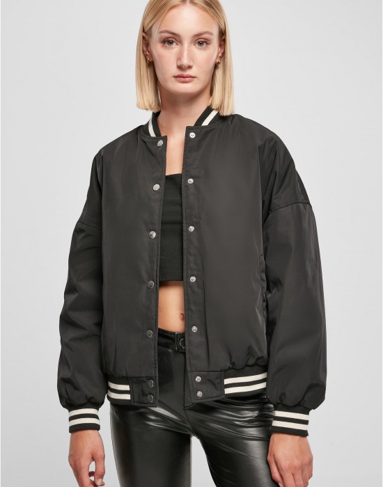 Дамско колежанско яке в черен цвят Urban Classics Ladies College Jacket, Якета - Lit.bg Дамско колежанско яке в черен цвят Urban Classics Ladies College Jacket, Якета - Lit.bg