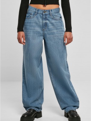 Дамски широки дънки в син цвят Urban Classics Ladies Denim Pants