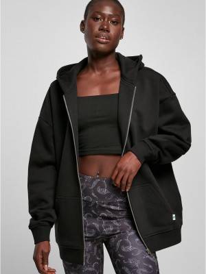 Дамски широк суичър с качулка в черен цвят Ladies Hoody