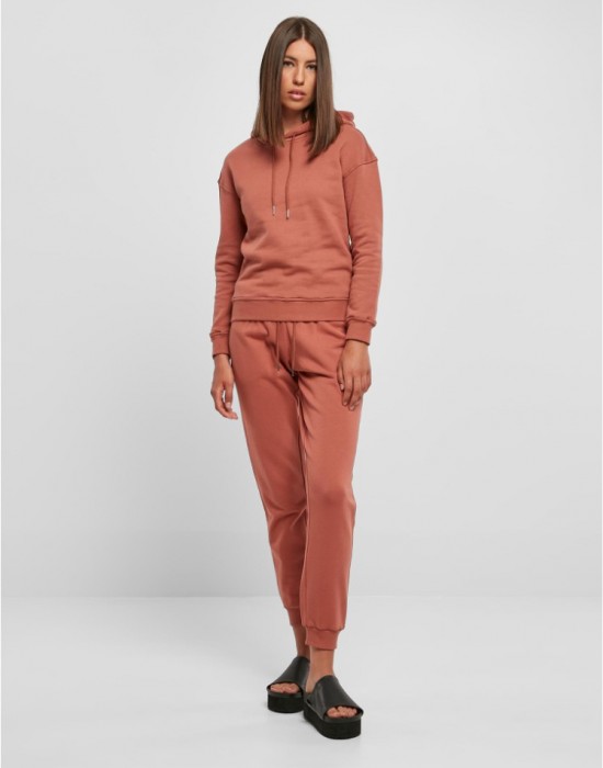 Дамски суичър в цвят праскова Urban Classics Ladies Organic Hoody, Суичъри - Lit.bg