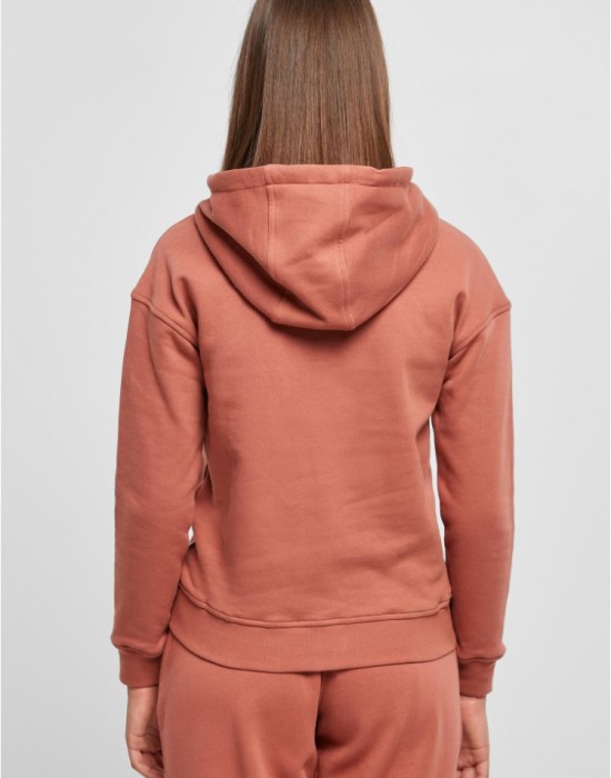 Дамски суичър в цвят праскова Urban Classics Ladies Organic Hoody, Суичъри - Lit.bg