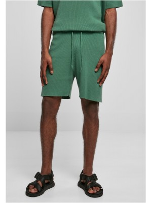 Мъжки къси панталони в зелен цвят Urban Classics Ribbed Shorts