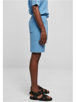 Мъжки къси панталони в светлосин цвят Urban Classics Ribbed Shorts
