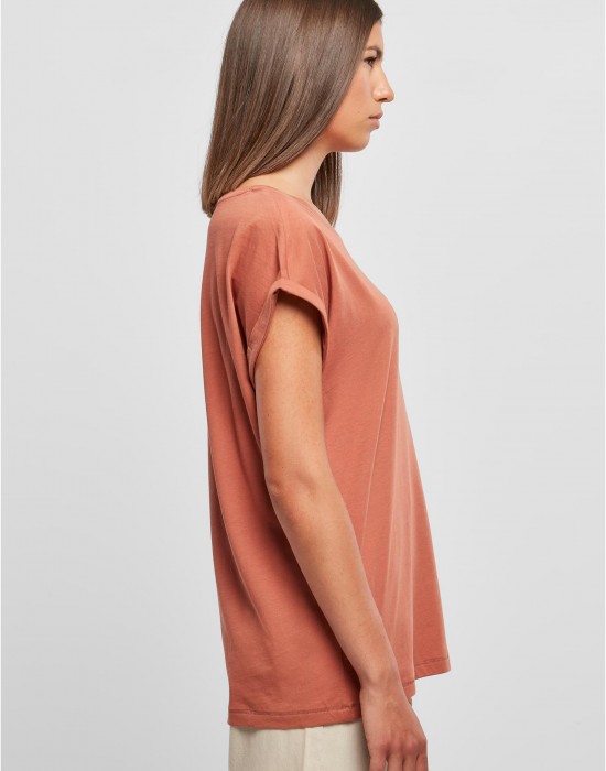 Дамска тениска в цвят корал Urban Classics Ladies Shoulder Tee, Тениски - Lit.bg Дамска тениска в цвят корал Urban Classics Ladies Shoulder Tee, Тениски - Lit.bg