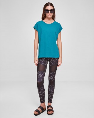 Дамска тениска в цвят тюркоаз Urban Classics Ladies Shoulder Tee