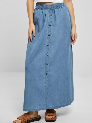 Дамска дълга дънкова пола в светлосин цвят Urban Classics Ladies Denim Skirt