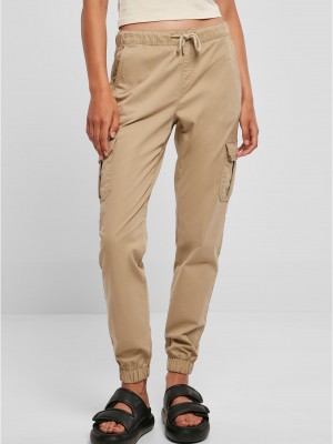 Дамски карго панталон в бежов цвят Urban Classics Ladies Cargo Pants