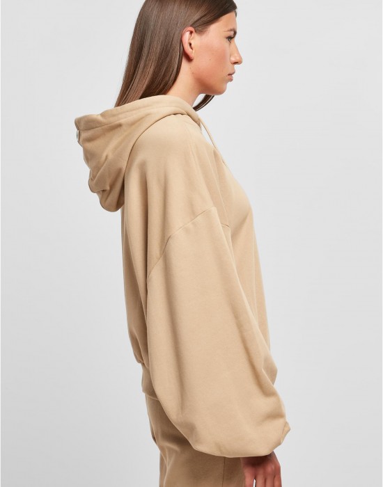 Дамски широк суичър с качулка в бежов цвят Ladies Terry Hoody, Суичъри - Lit.bg